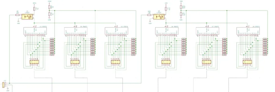 ニキシー管アダプタ基板の回路図