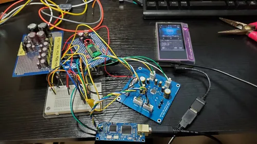 動作テストの図。音源はAK70mkⅡからデジタル出力。